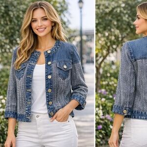 Chico’s Unique Jean Jacket – Size 1 (L-XL)